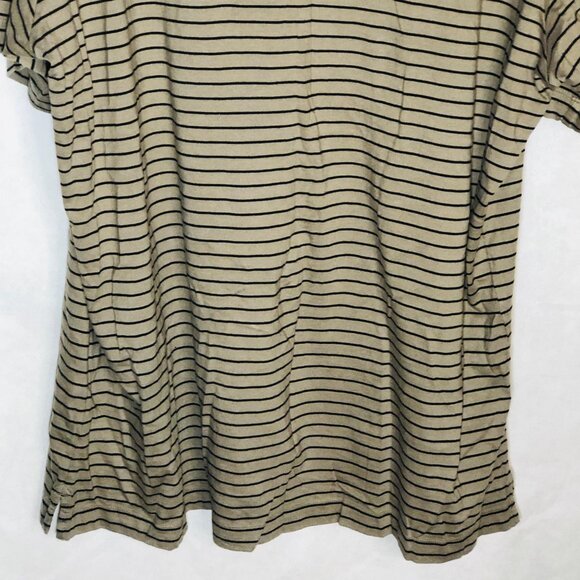 Roundtree & Yorke shirt striped brown pocket collar short sleeve cotton 2XT READ - Picture 12 of 12